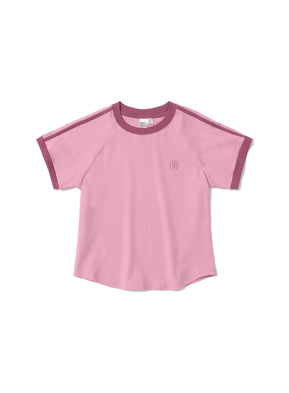 COLLEGE STRIPE RINGER TEE_PINK