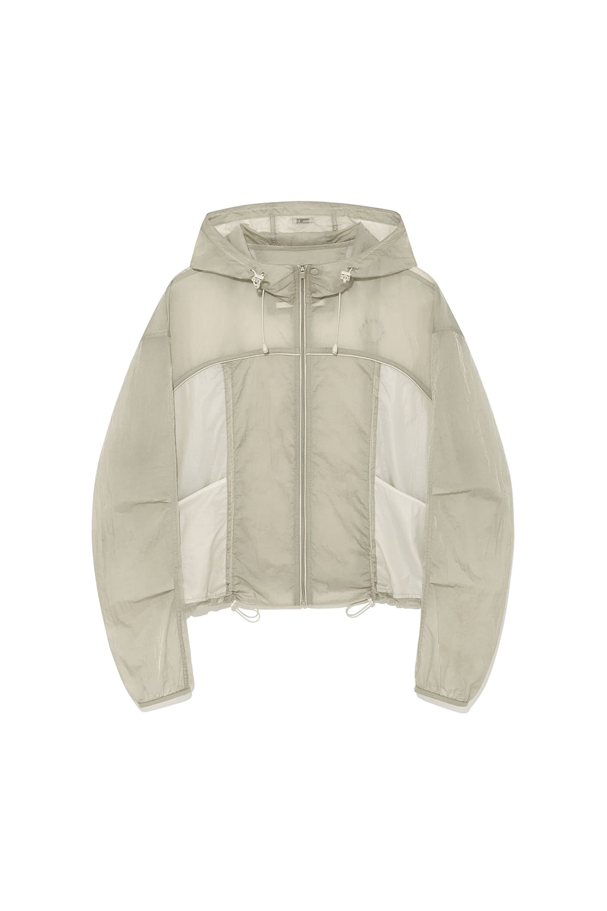 HOODY POINT CROP LIGHT WINDBREAKER IN LIGHT BEIGE