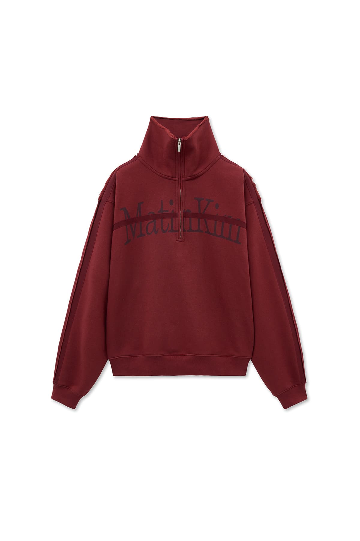 CUT OUT HALF ZIP SWEATSHIRT FOR WOMEN IN BURGUNDY