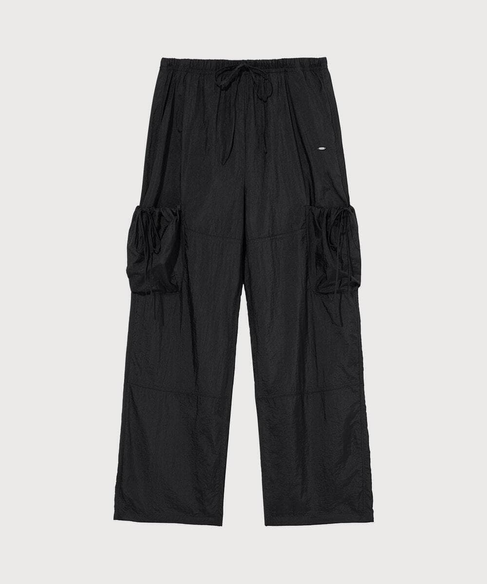 우먼 스트링 플루이드 카고 팬츠 Charcoal