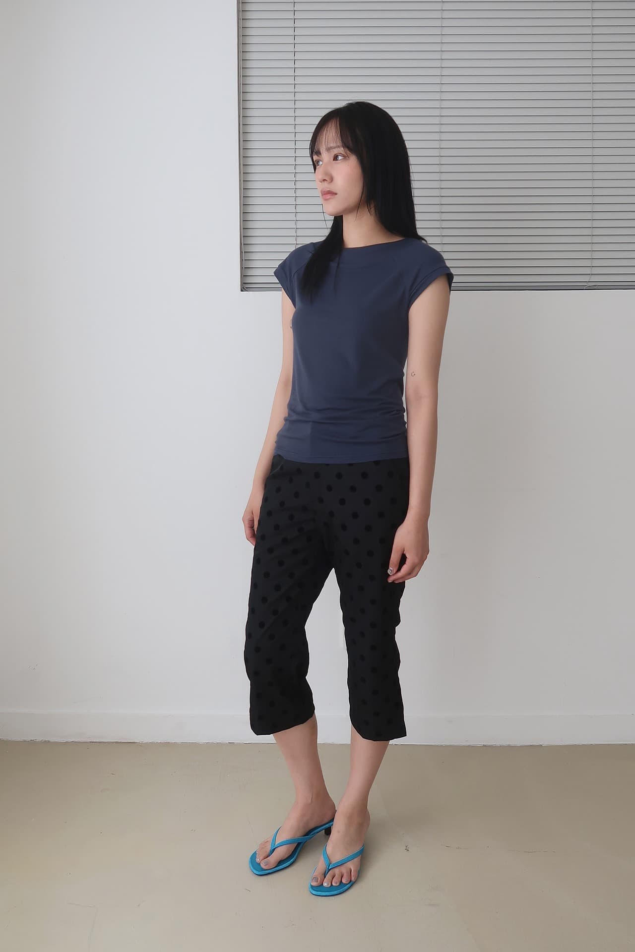 DOT CAPRI PANTS_BLACK