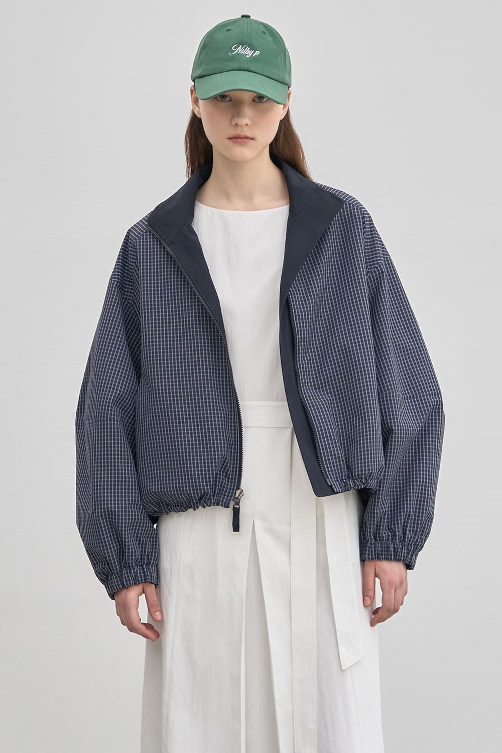 Reversible blouson jumper Navy/CHK [N6SJP01]