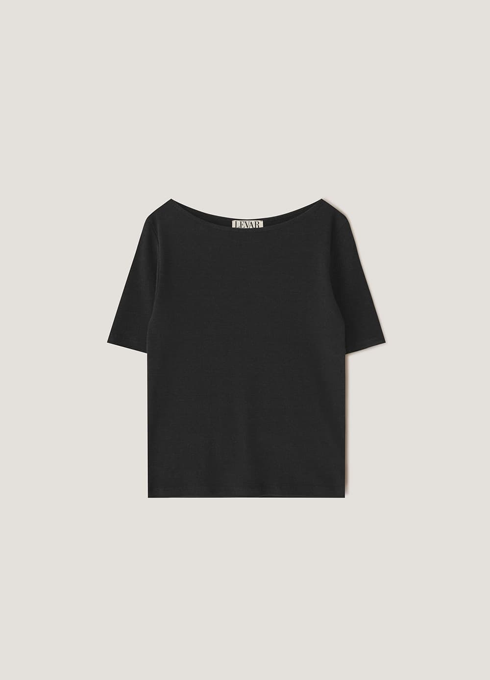 Essential Boat Neck Half-Sleeve T-Shirt - Black