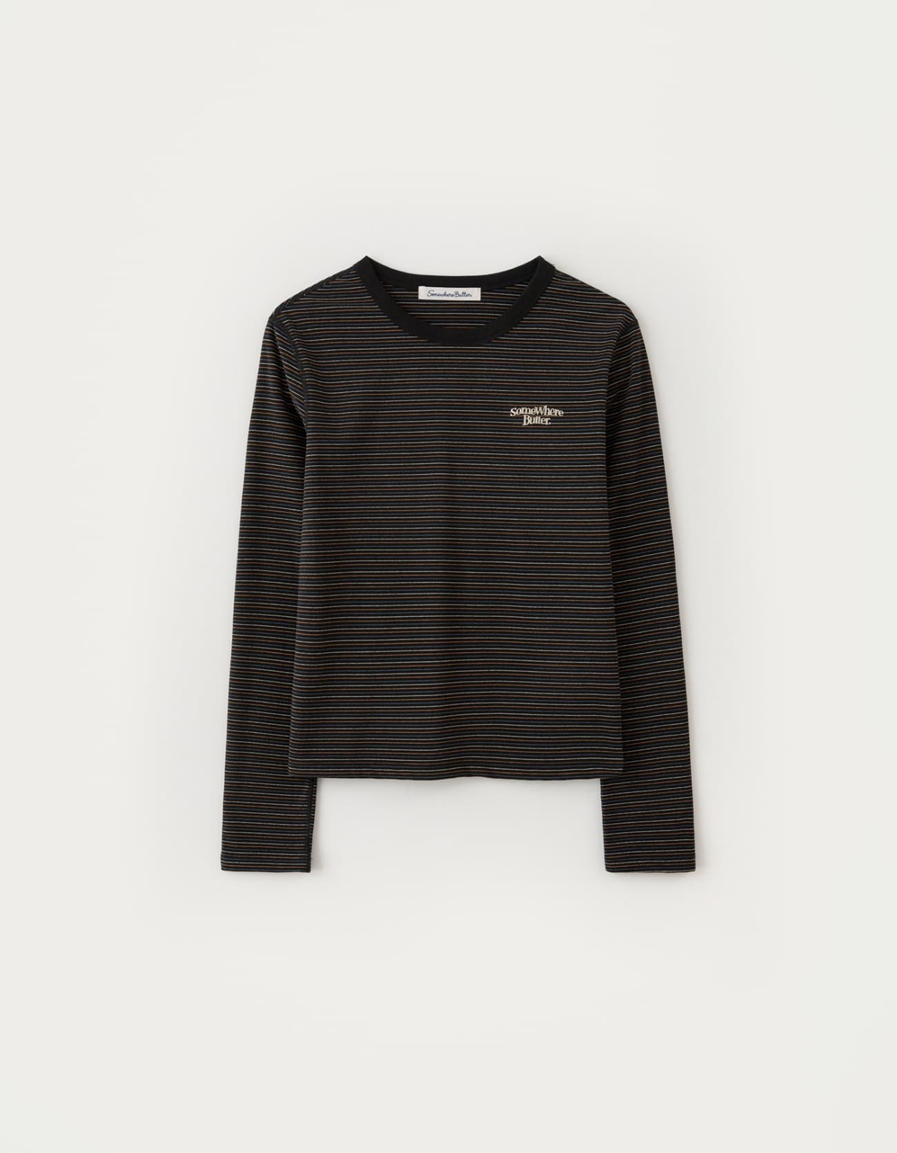 Warm Logo Stripe Top - Black