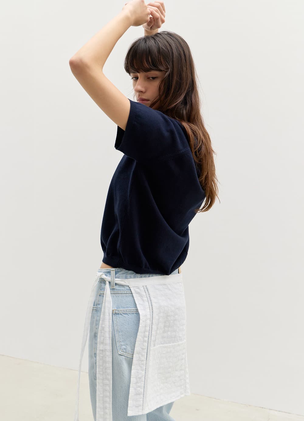 Layered Apron Skirt - Off White