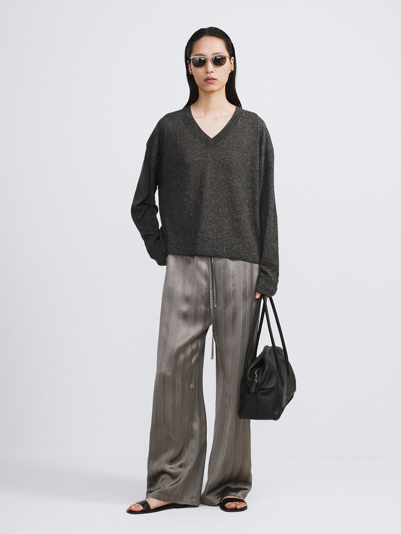 SILKY LOUNGE PANTS (MIDNIGHT GREY)