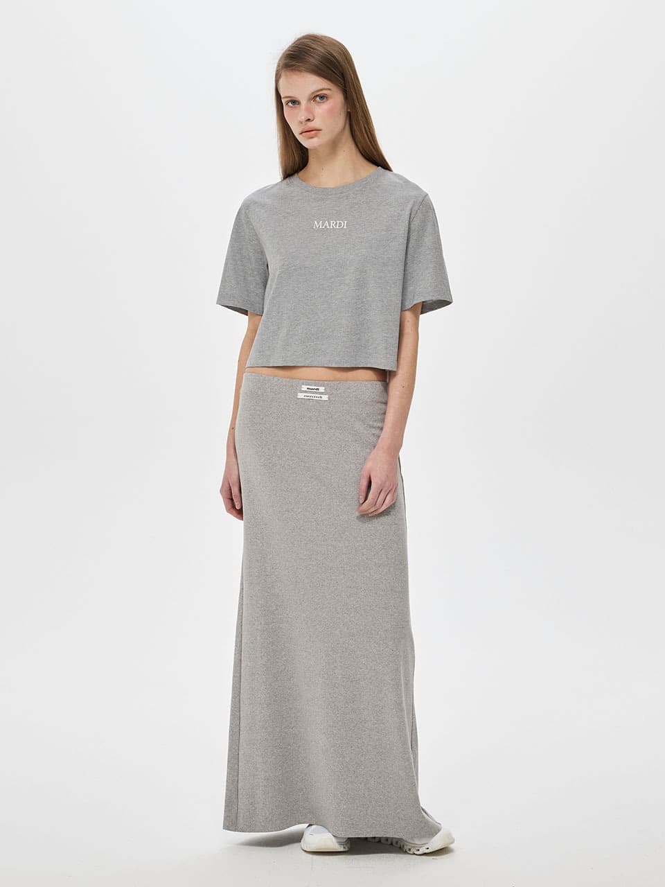 JERSEY MAXI SKIRT DOUBLE LABEL_GREY