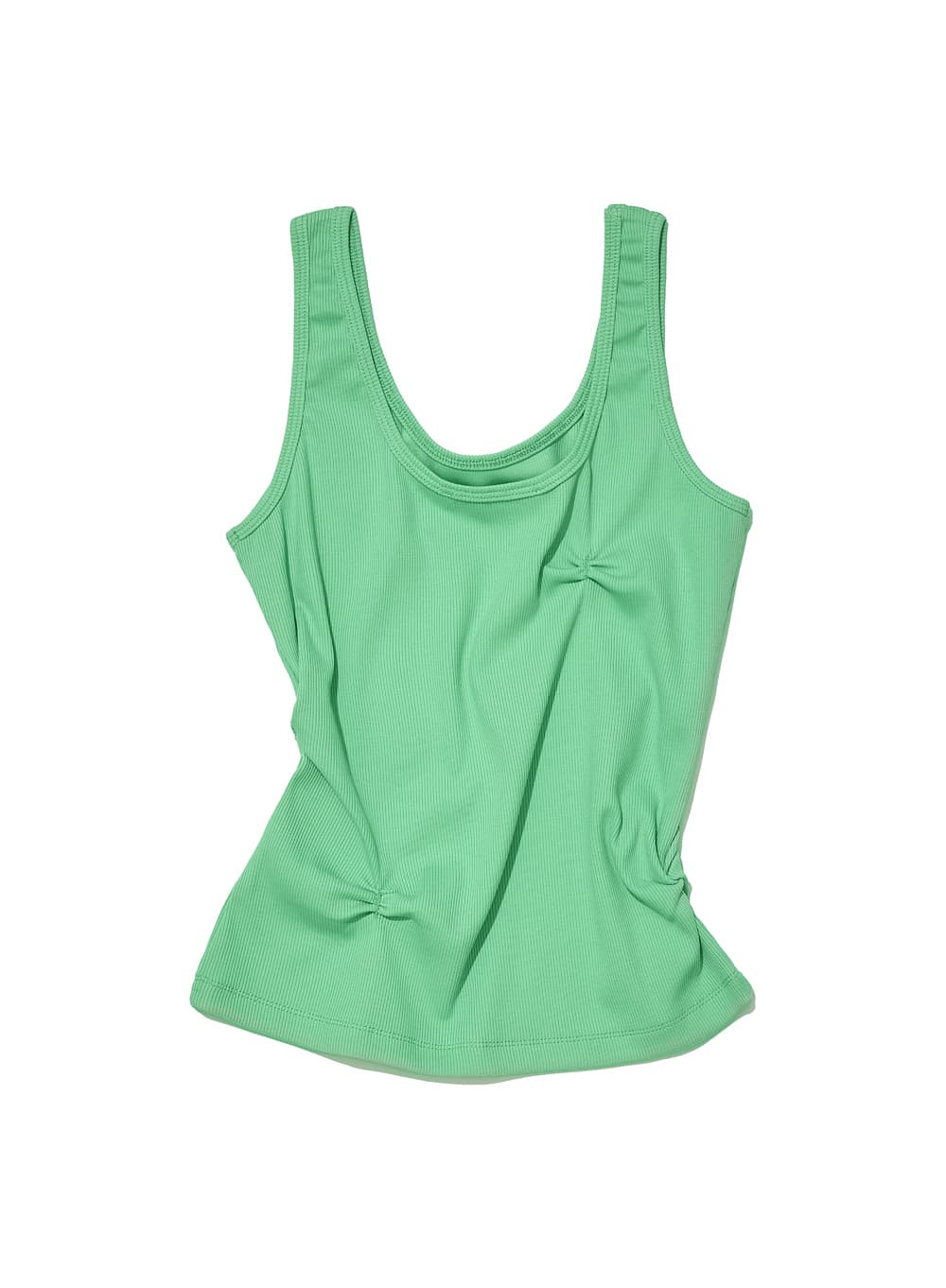 RUCHED SLEEVELESS_NEON GREEN