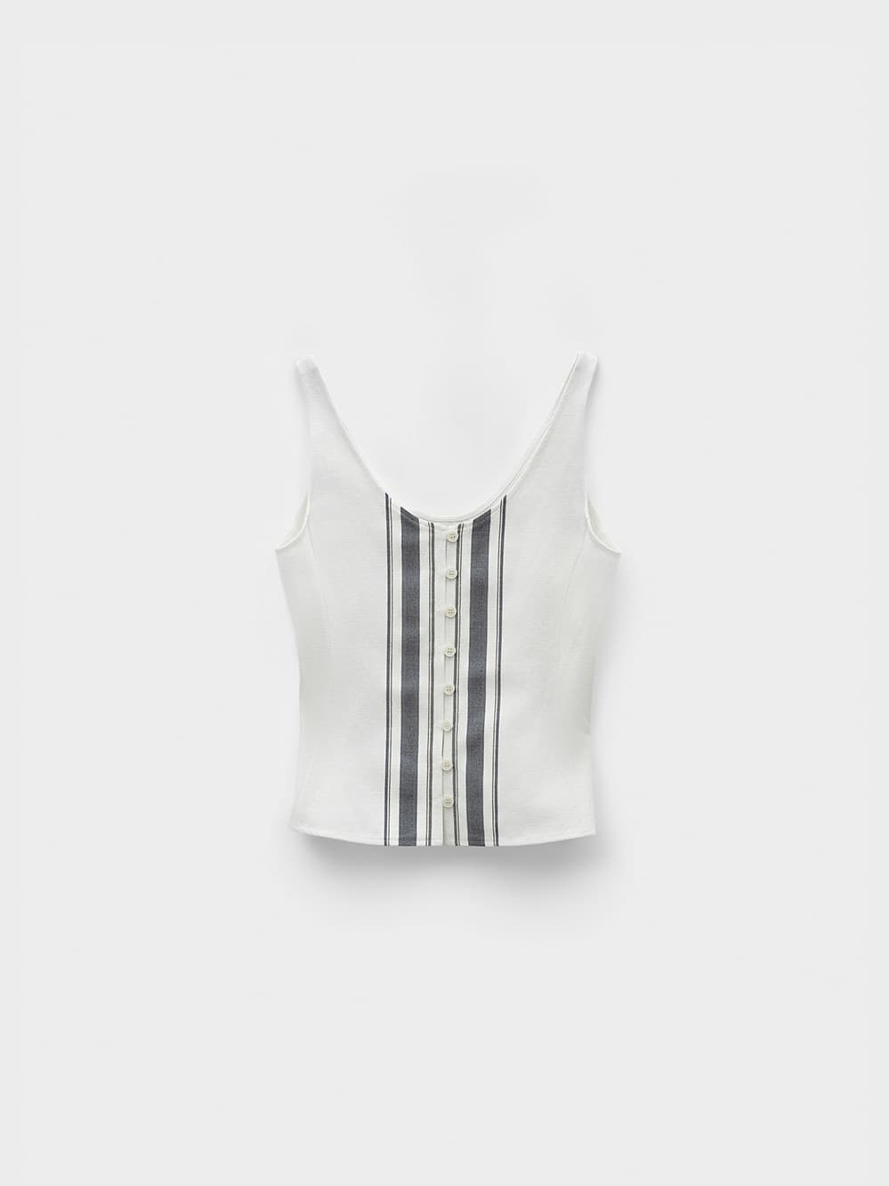 Stripe Sleeveless Top_Charcoal Stripe