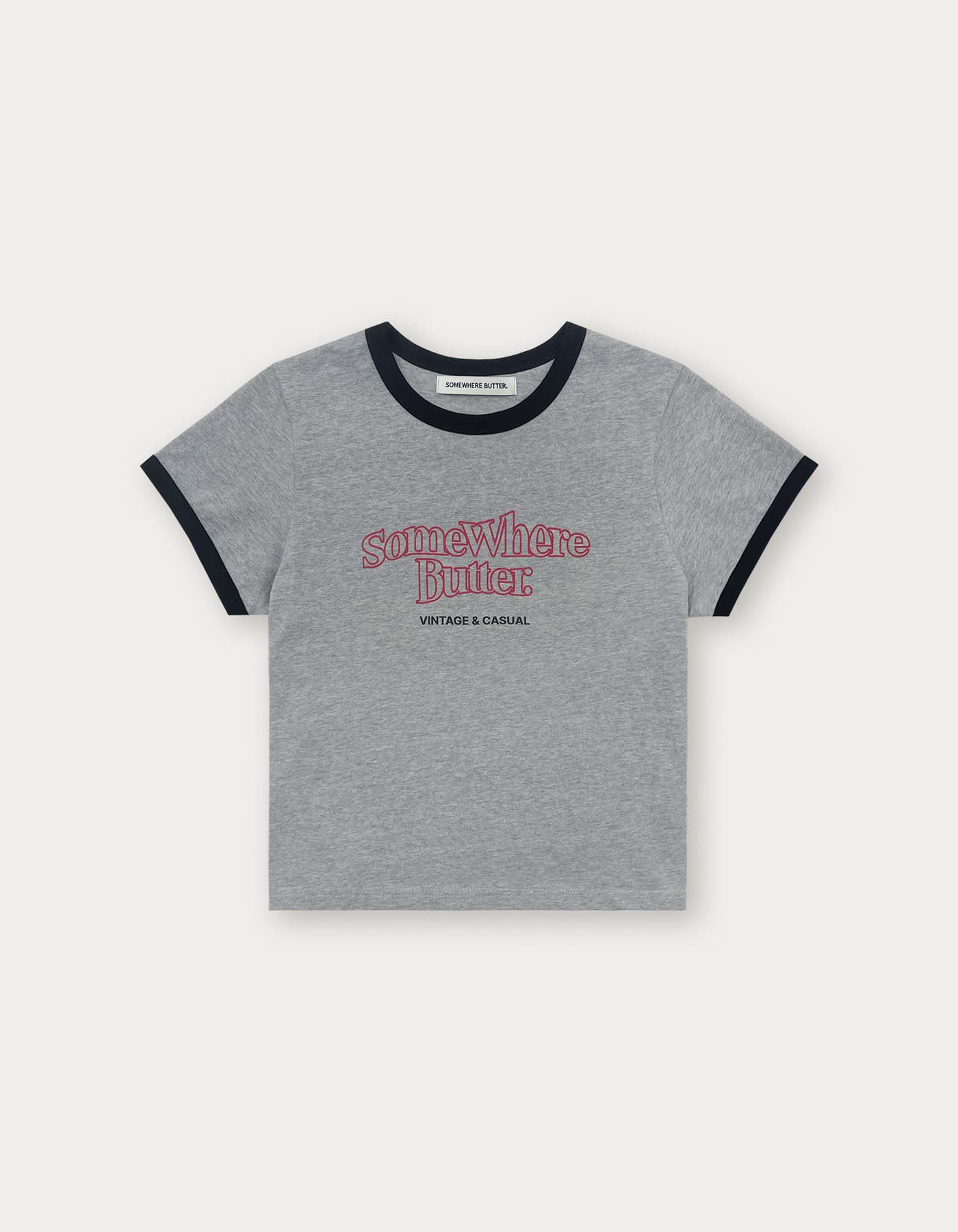 Wave Logo Ringer Top - Grey(Black)