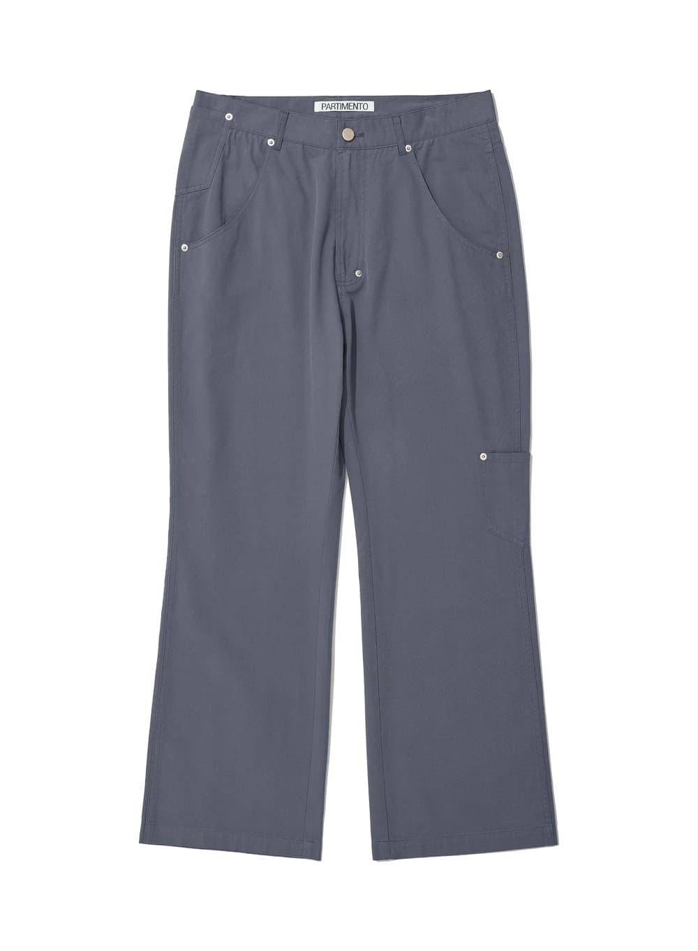 POCKET POINTED WIDE LEG PANTS_DUSTY BLUE