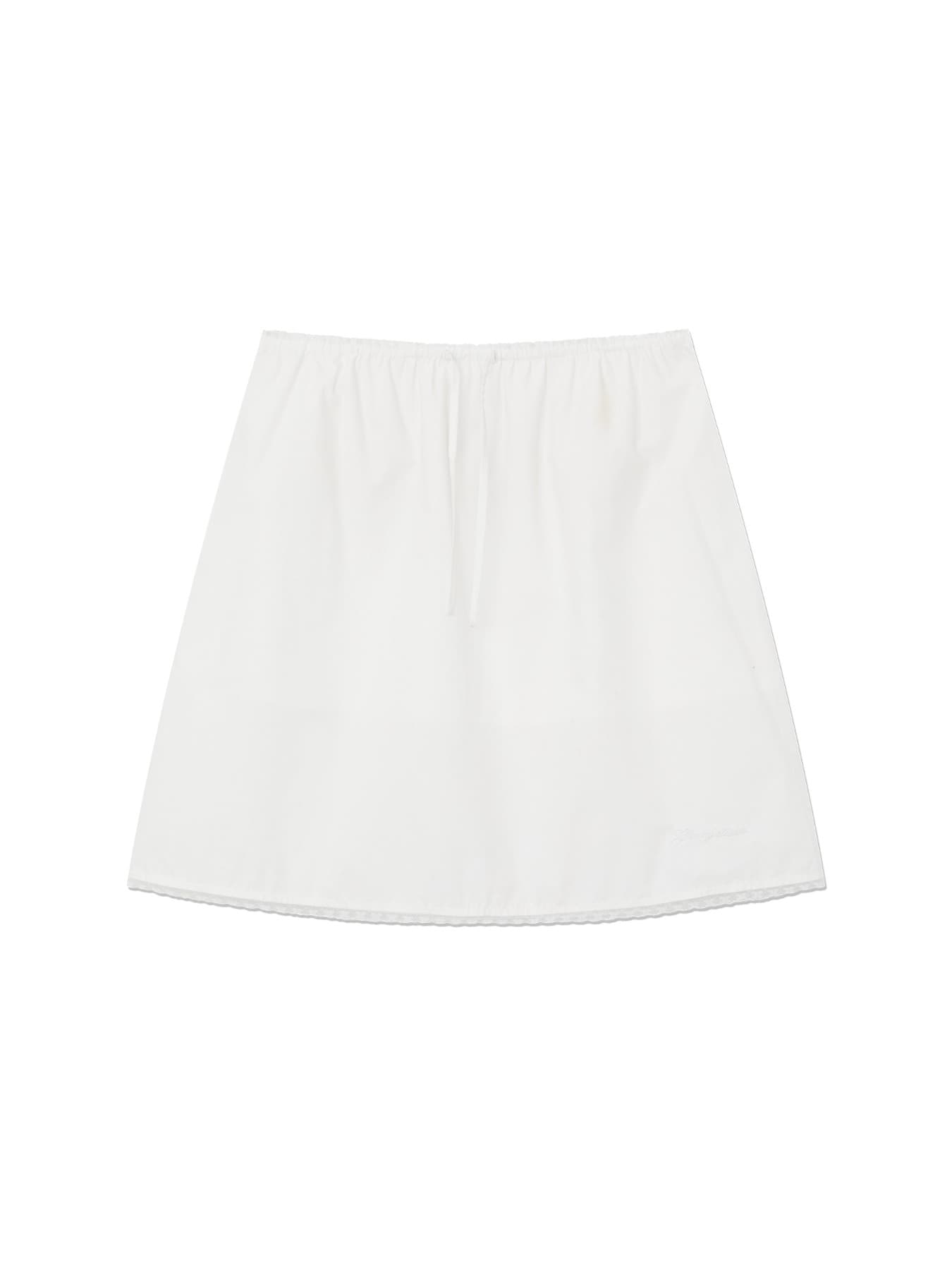 G CLASSIC LACE-UP MIDI SKIRT (WHITE)