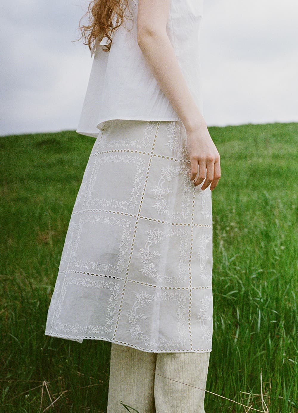 Lace Layered Skirt - Ivory