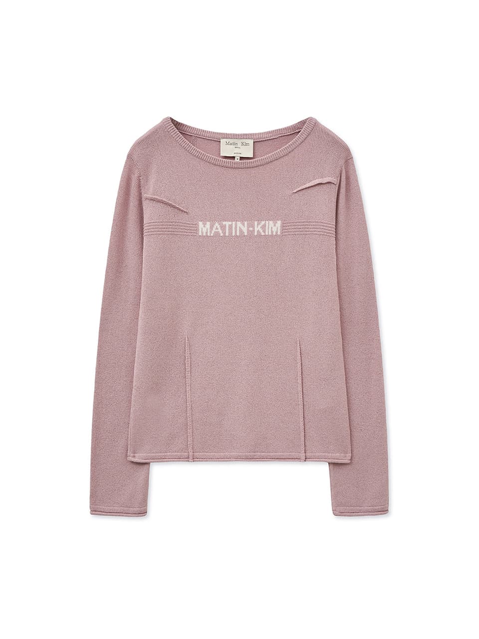GLITTER SLIM LOGO KNIT TOP IN PINK