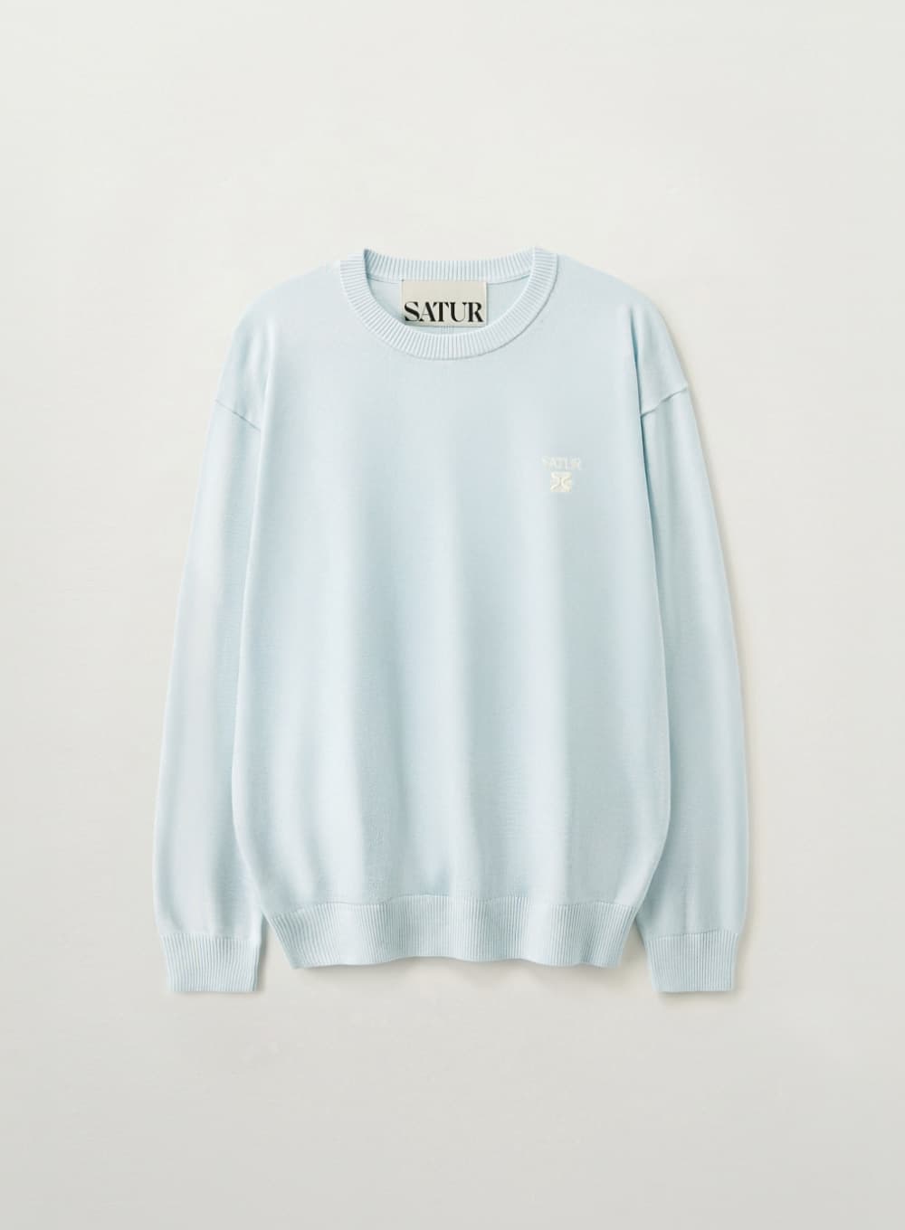 Loren Basic Crewneck Knit - Sky Blue