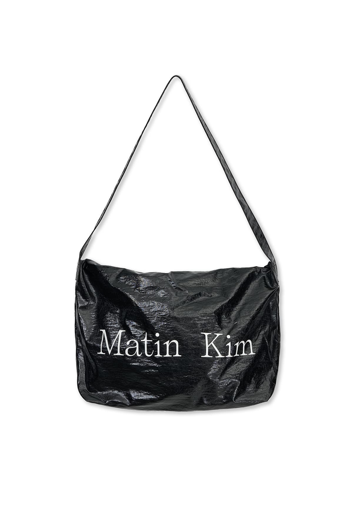 GLOSSY LIGHT TWO WAY BAG IN BLACK