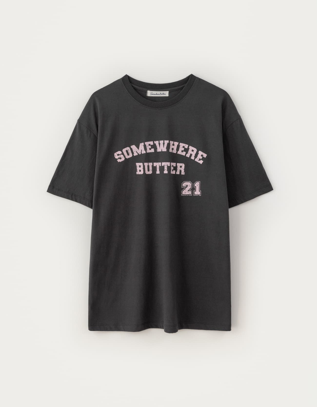21 Square Logo Over-Fit Top - Charcoal