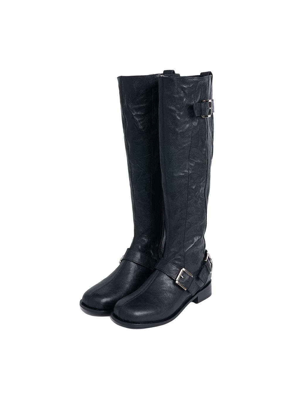 LEATHER HANNES LONG BOOTS_BLACK