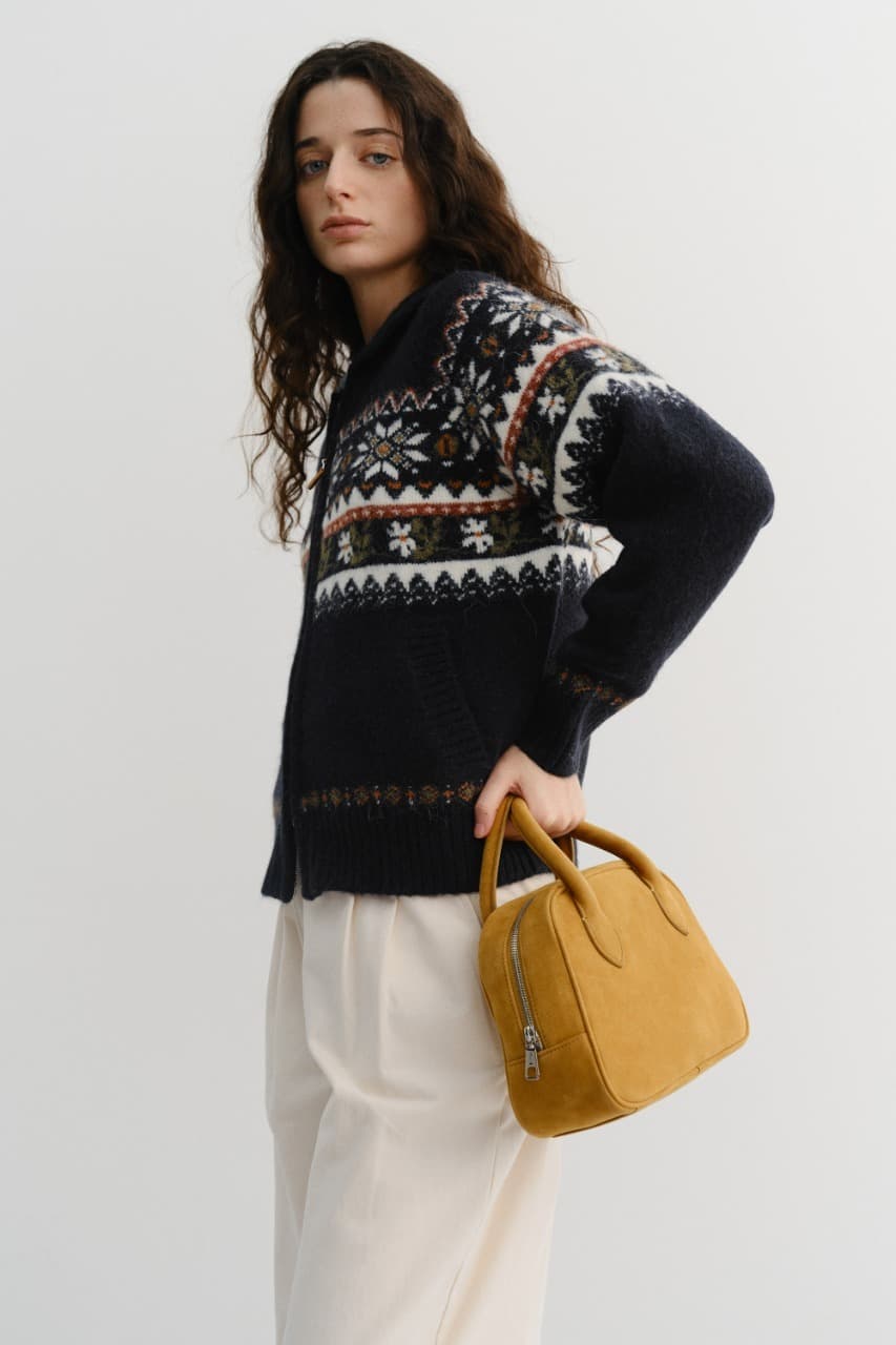 SUEDE BOSTON TOTE BAG AMBER