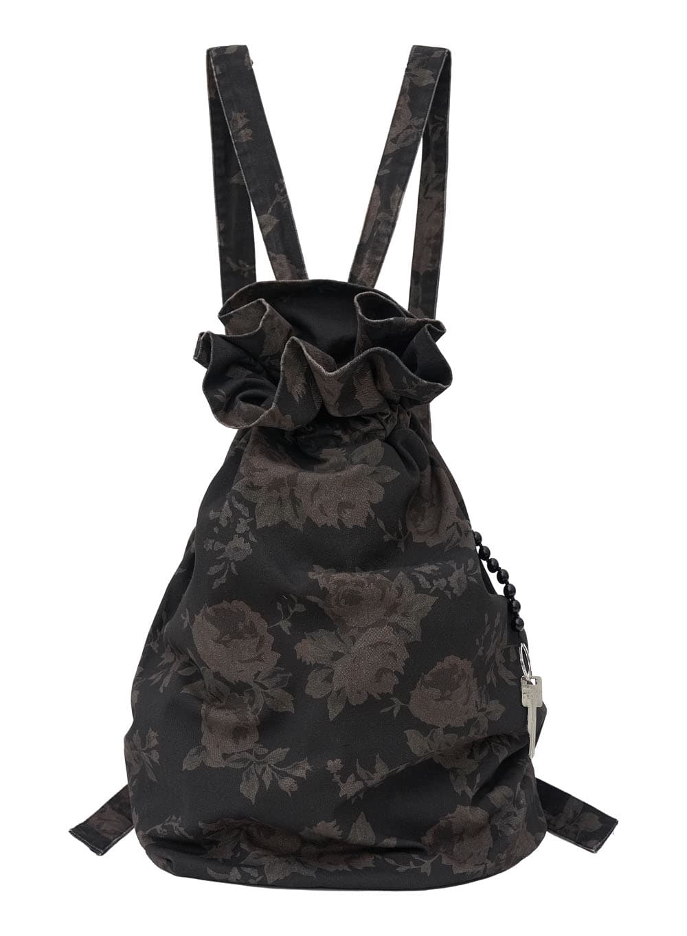 WASHED KEYRING SLING BAG_BROWN FLORAL