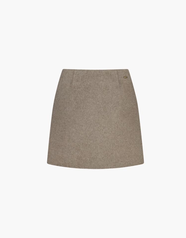 handmade wool mini skirt - oatmeal