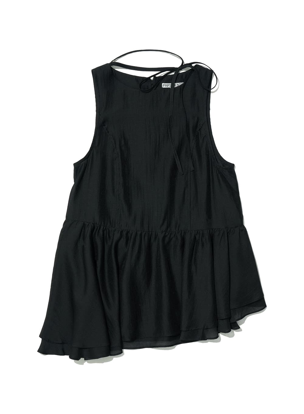 TIENECK FRILL BLOUSE_BLACK