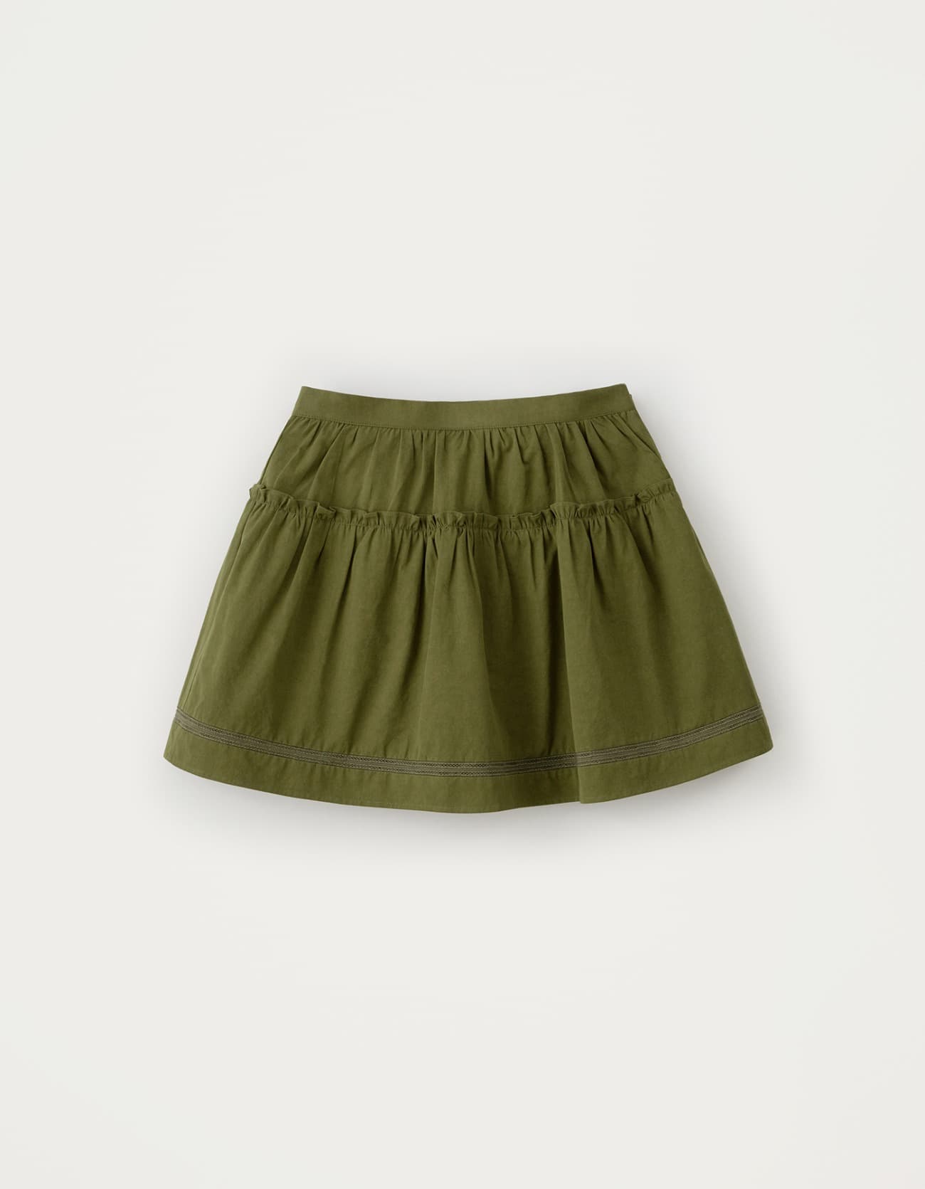 Soy Shirring Mini Skirt - Khaki