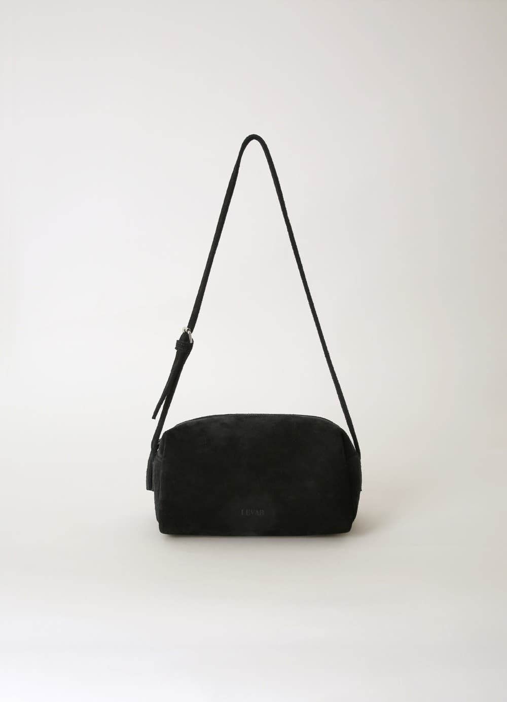 Classic Suede Box Shoulder Bag - Black