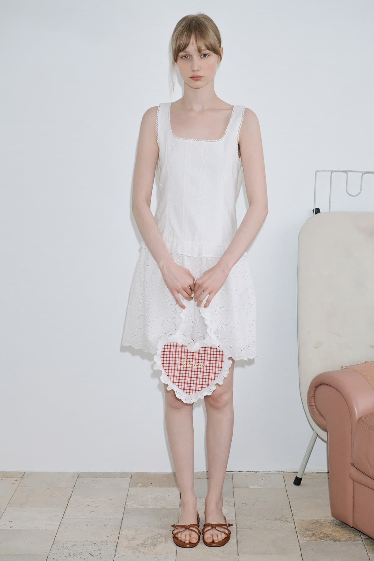 Shirring Heart Bag (Red)