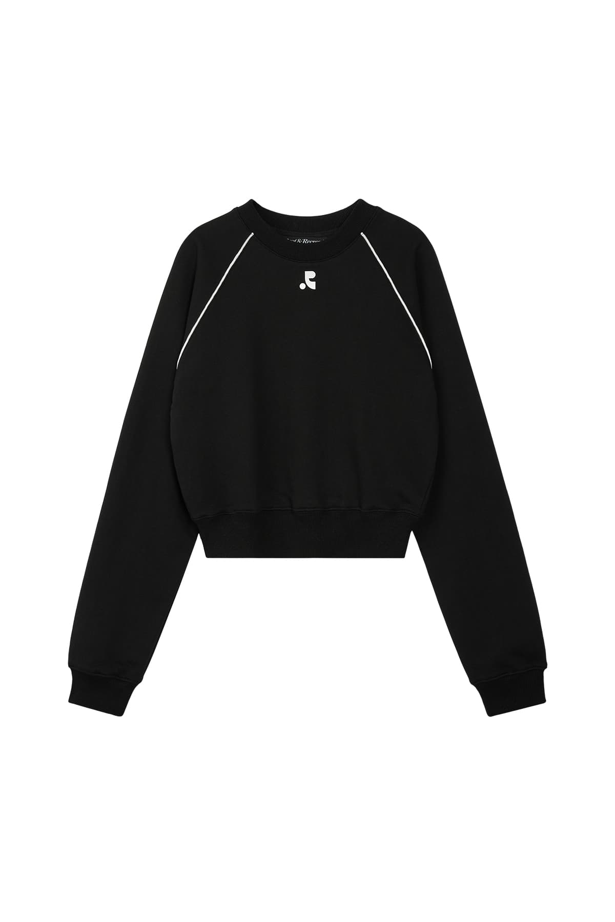 CROPPED RAGLAN SWEATSHIRT - BLACK