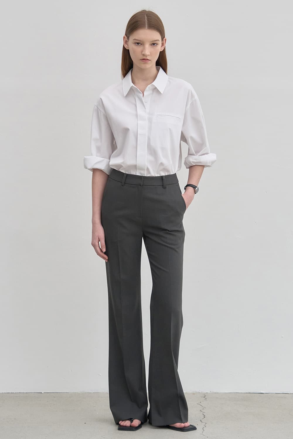 Semi-wide pant Charcoal [N6SPT02]