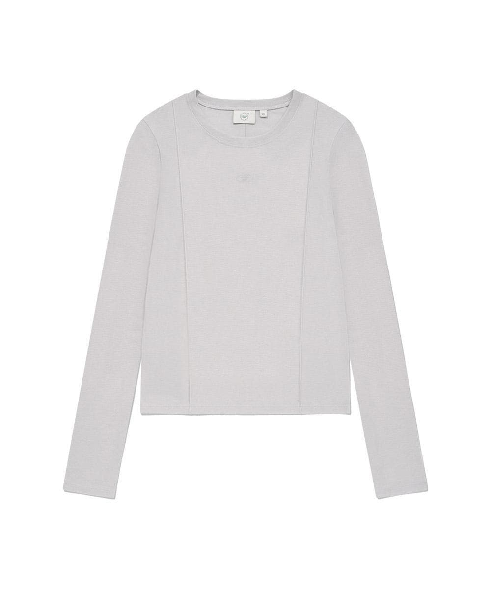 우먼 라운드넥 슬림 롱슬리브 Light Gray