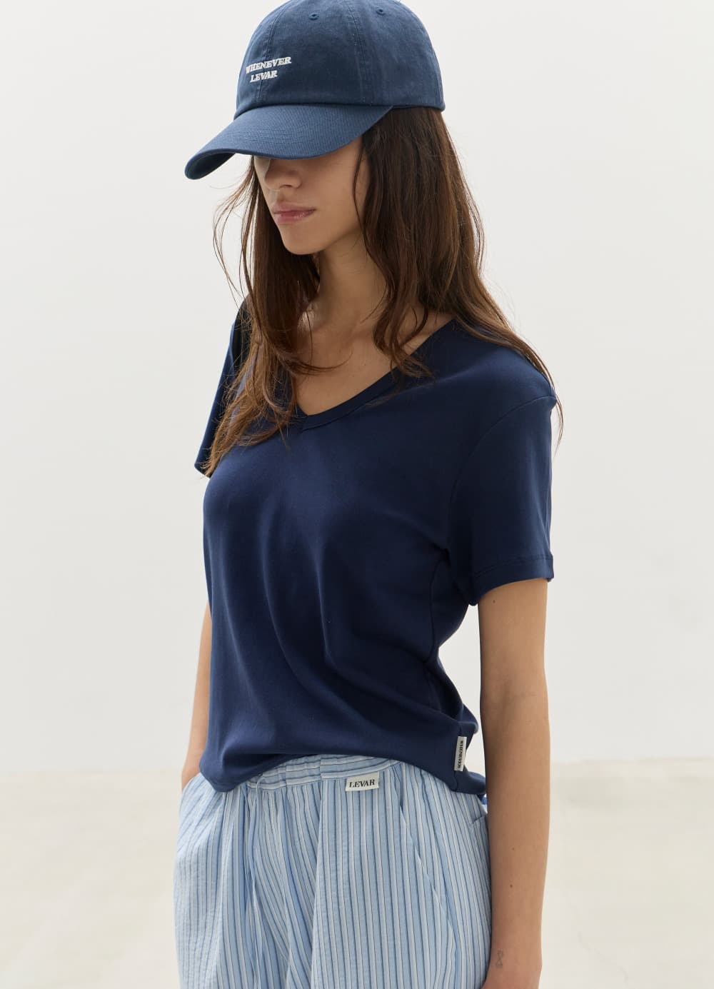 All-day Cotton V-neck T-shirt - Classic Navy