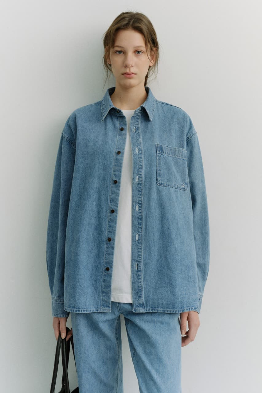 UNISEX OVERSIZED DENIM SHIRT LIGHT BLUE_UDSH6A102B1