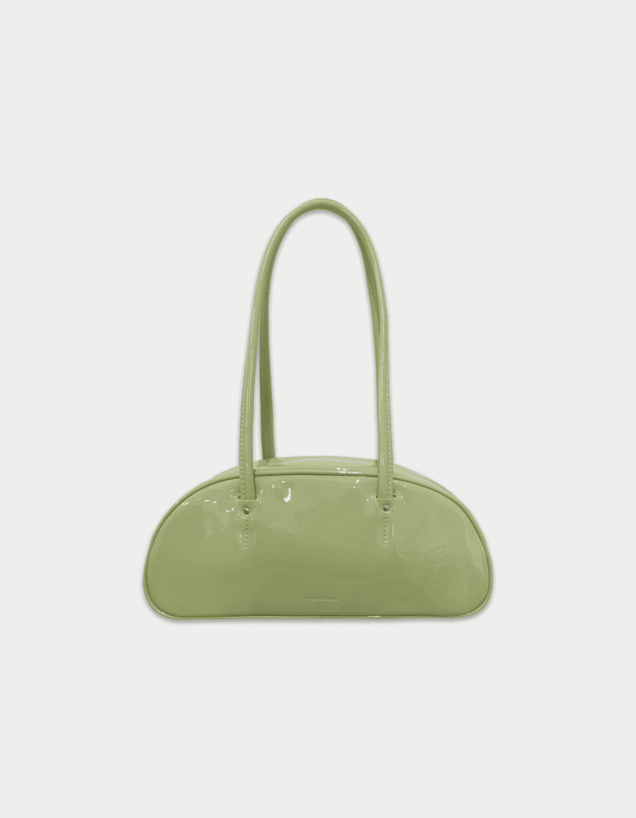 Glossy baguette bag - light green