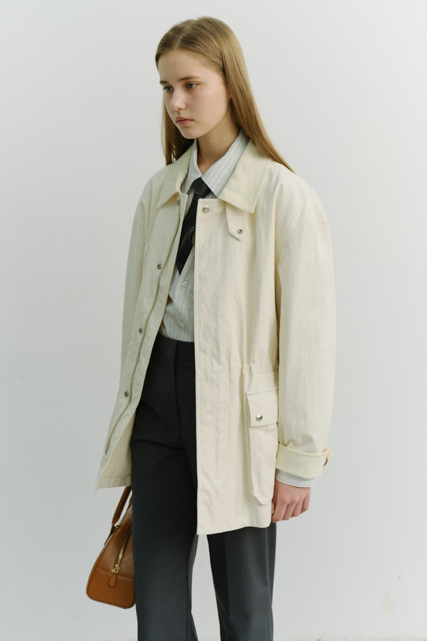UNISEX COTTON CHORE JACKET OFF WHITE_UDJA6A101OW