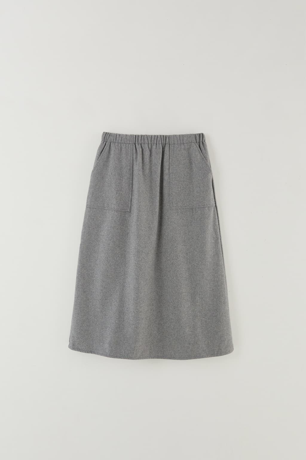 포켓 밴딩 울 스커트 GRAY