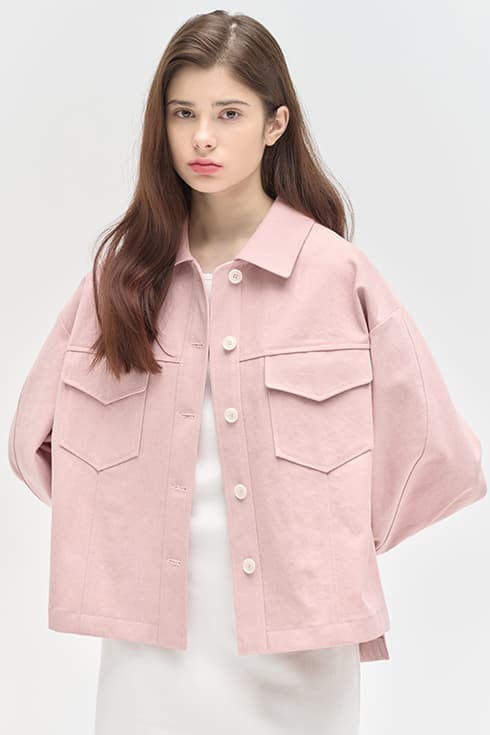 25SN vintage casual crop jacket [V/PK]
