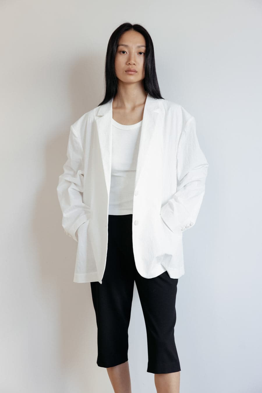 Oversized Cotton Jacket (White)