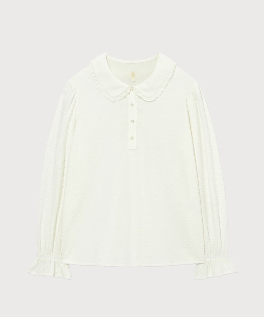 우먼 셔링 블라우스 Ivory