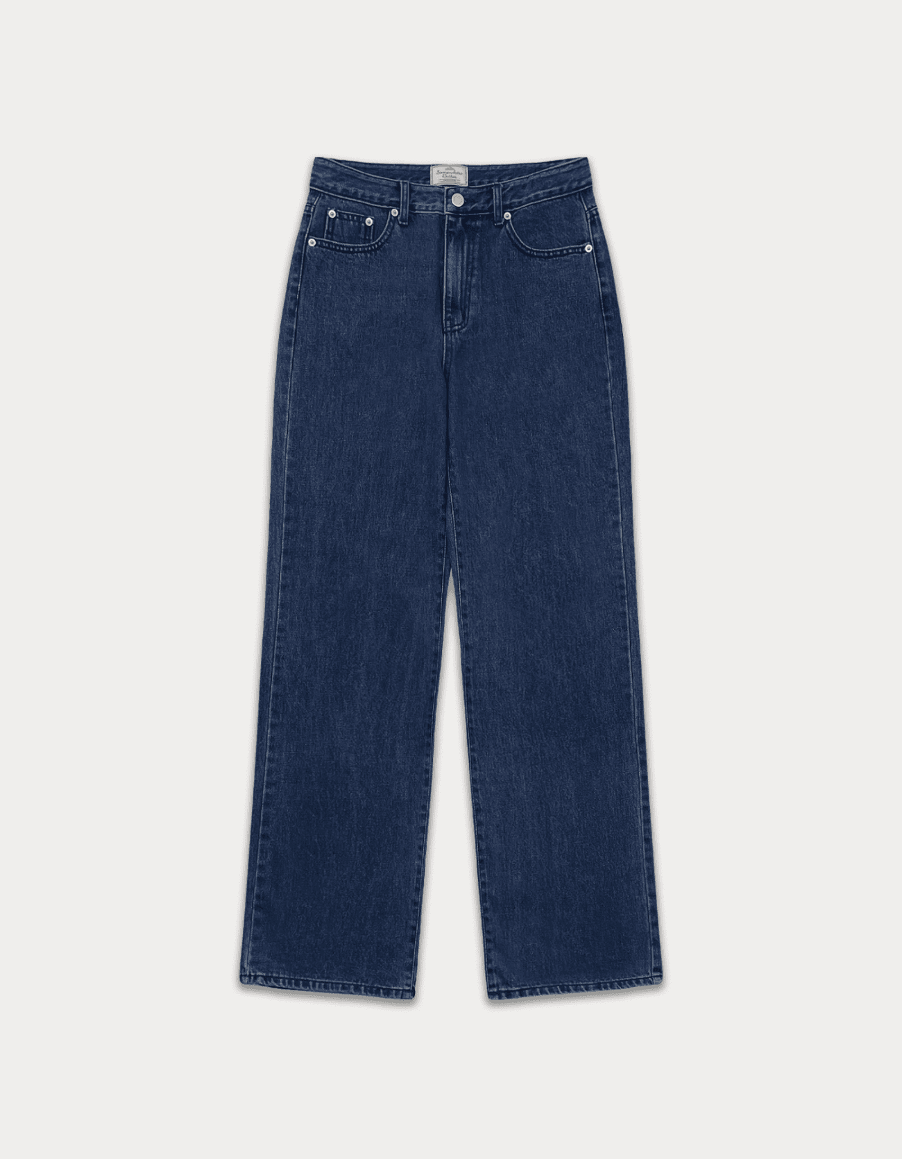 Jent Wide Deep Blue Denim Pants - Deep Blue