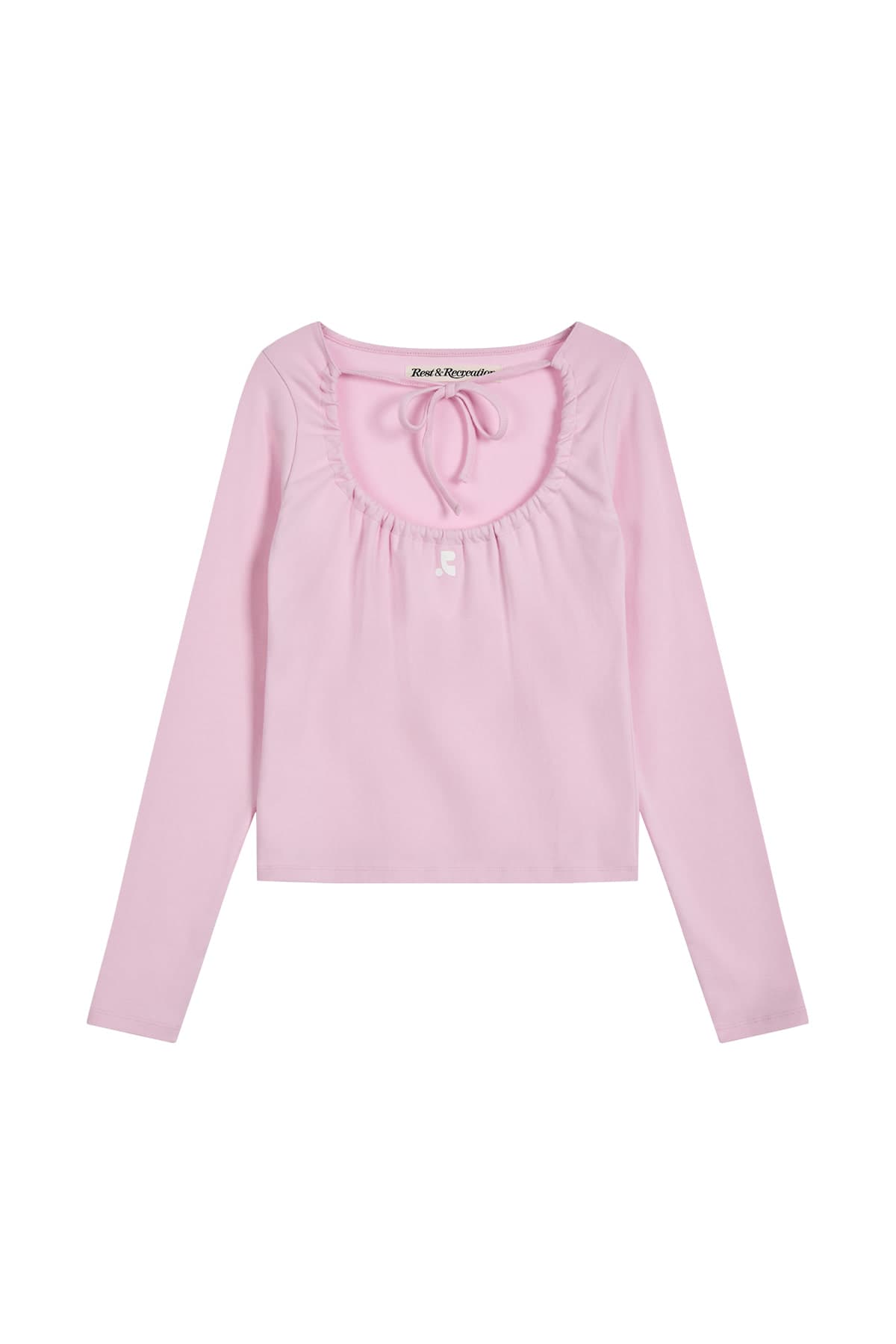 TIE LONG SLEEVE TOP - PINK