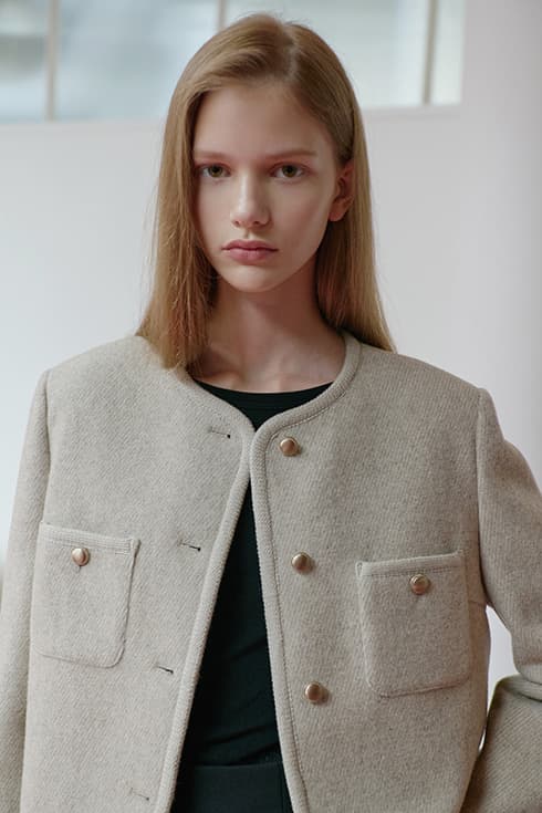 25FN wool trimming jacket [S/BE]