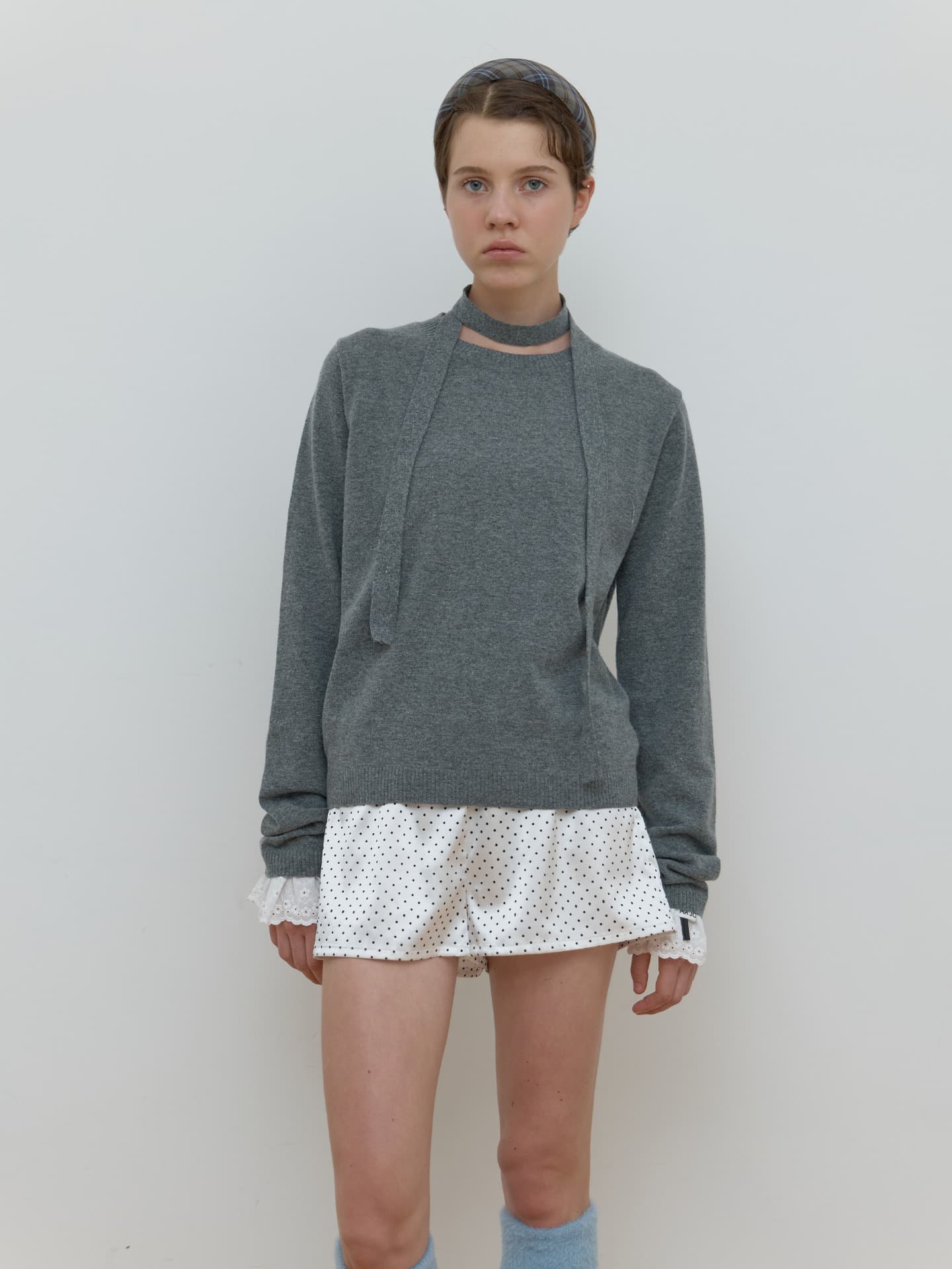 DOT TRUNK SHORTS_WHITE