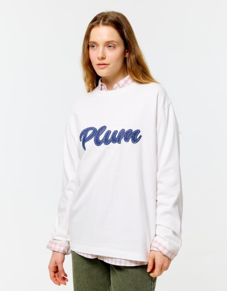 plum t-shirt - ivory