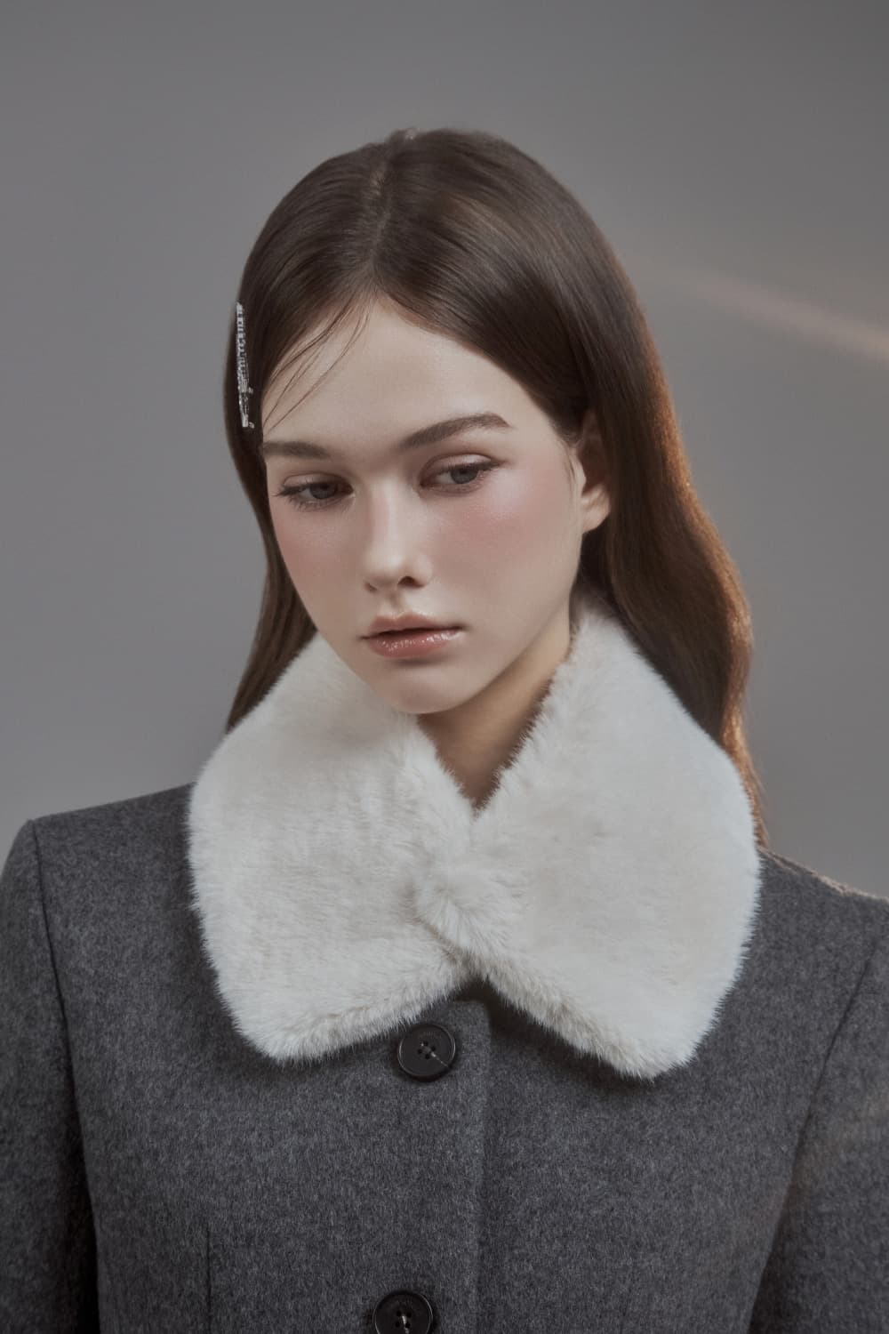 2-Way Fur Collar Muffler - Ivory