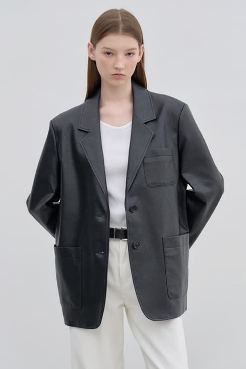 Leather single jacket Black [N5ALJ01]