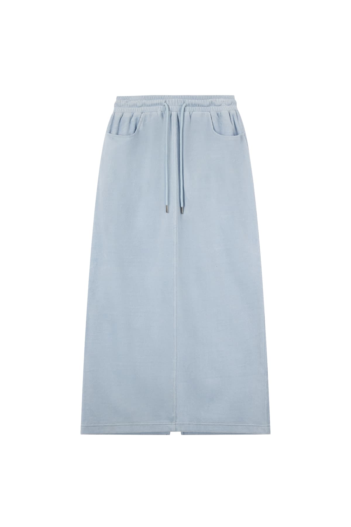VELVET MAXI SKIRT - SKY BLUE