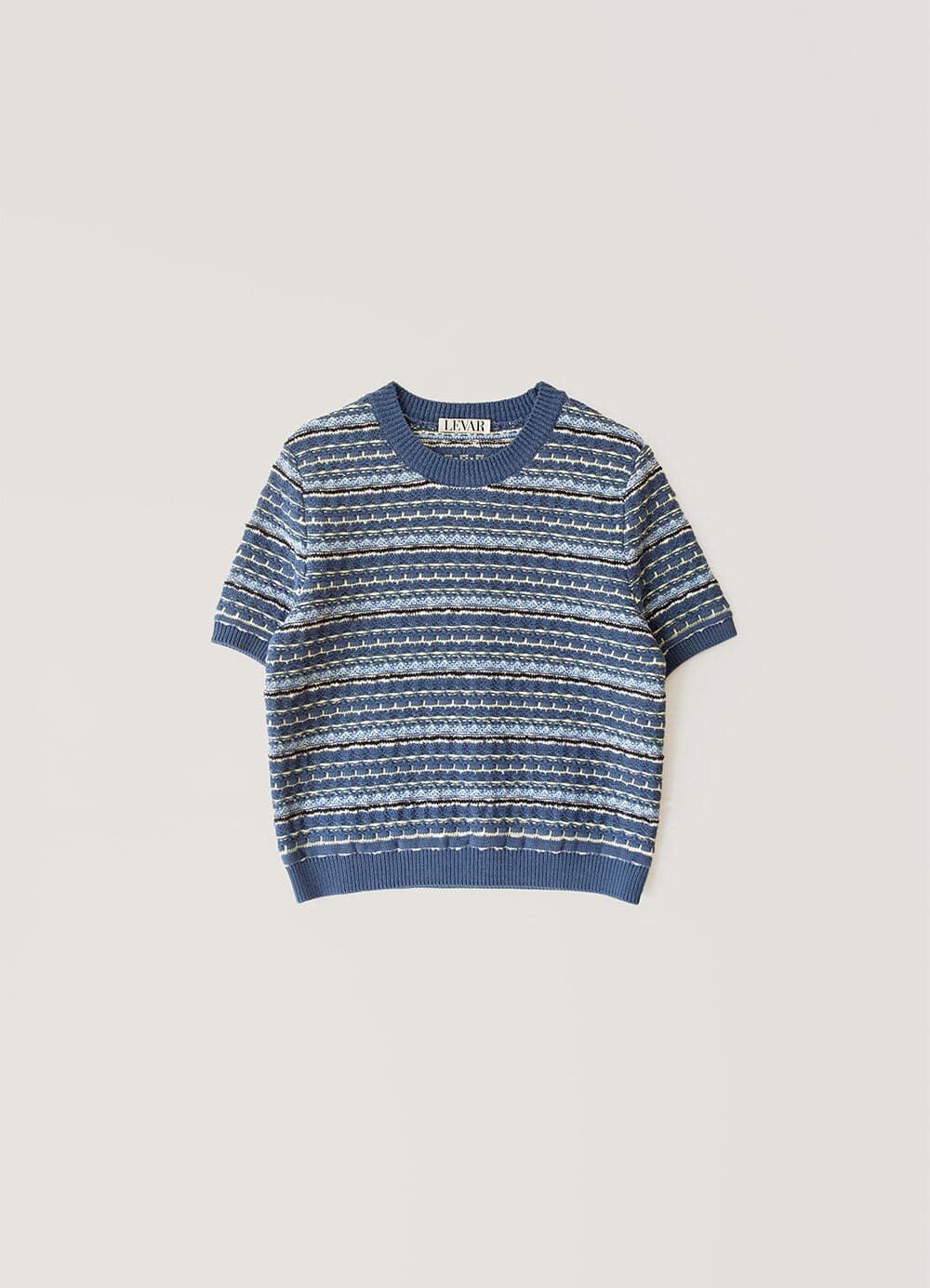 Tweed Jacquard Round Knit - Dutch Blue