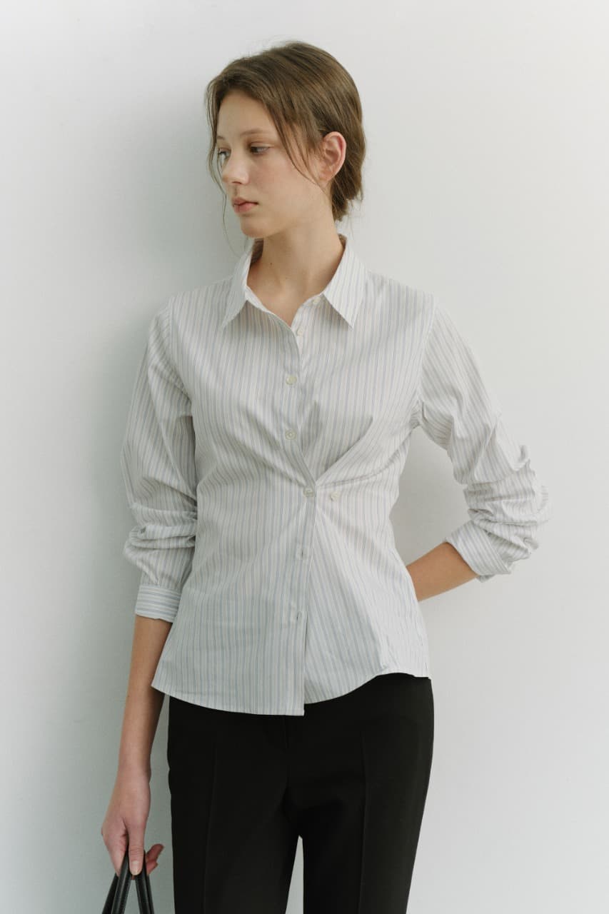 2-WAY ESSENTIAL STRIPED SHIRT GREY STRIPE_UDSH6A202G2